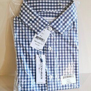 Mizzen+Main Leeward Collection dress shirt blue and white